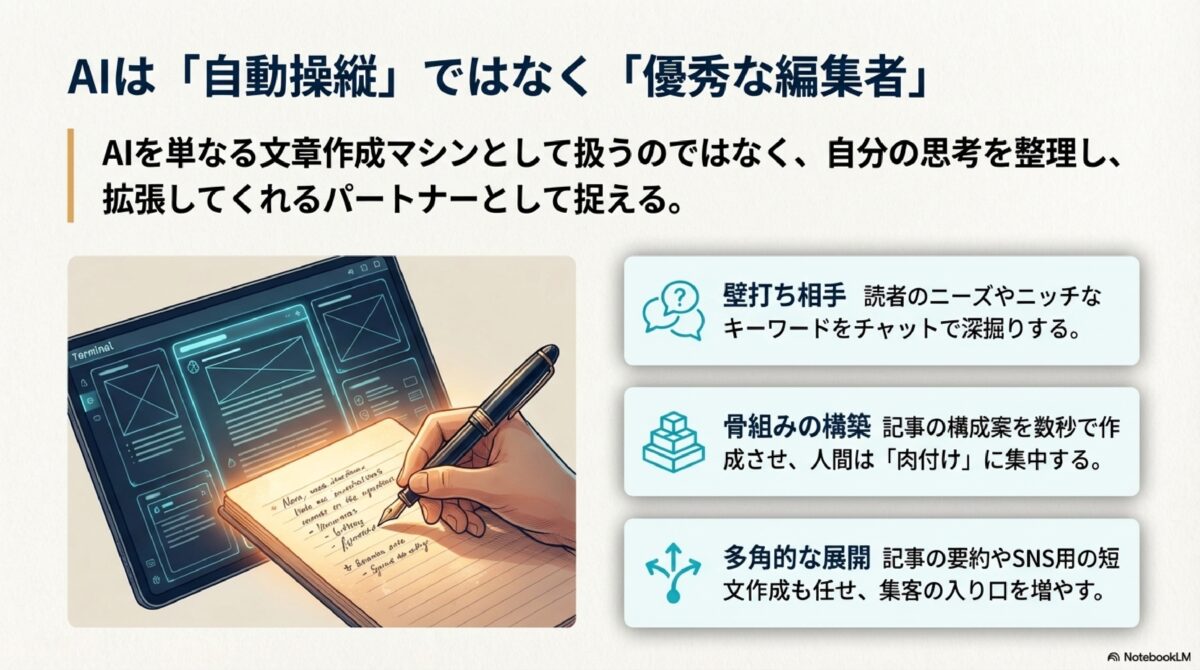 AIは「自動操縦」ではなく「優秀な編集者」