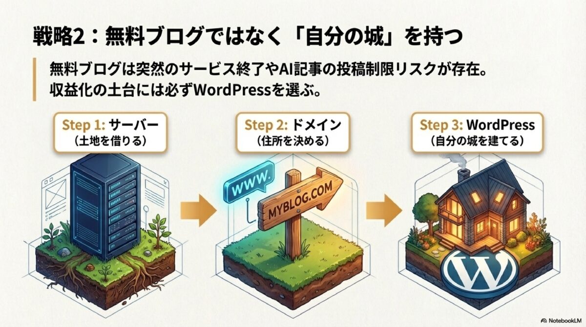 戦略2：無料ブログではなく「自分の城」を持つ