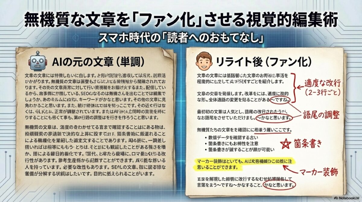 無機質な文章を「ファン化」させる視覚的編集術