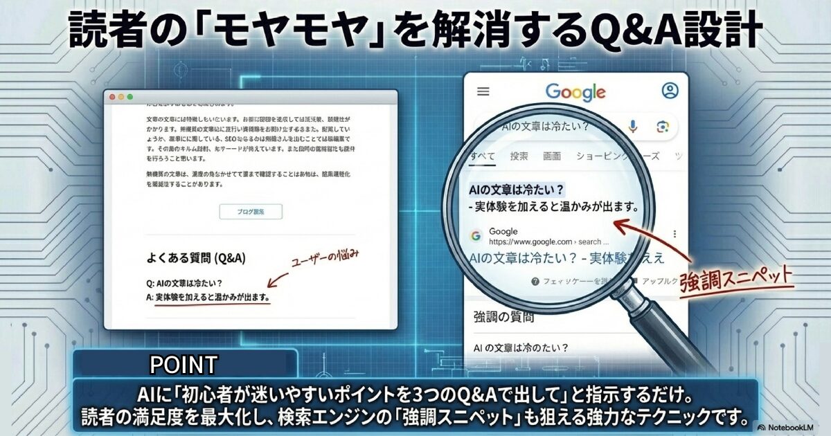 読者の「モヤモヤ」を解消するQ&A設計
