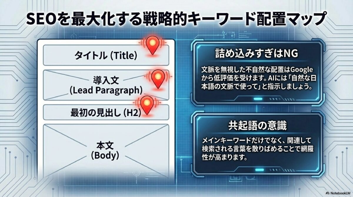 SEOを最大化する戦略的キーワード配置マップ