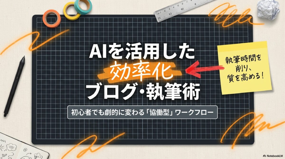 AIを活用した効率化｜ブログ･執筆術-初心者でも劇的に変わる「協働型」ワークフロー
